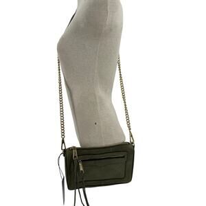 NWT Rebecca Minkoff Avery olive suede leather gold hardware Crossbody bag